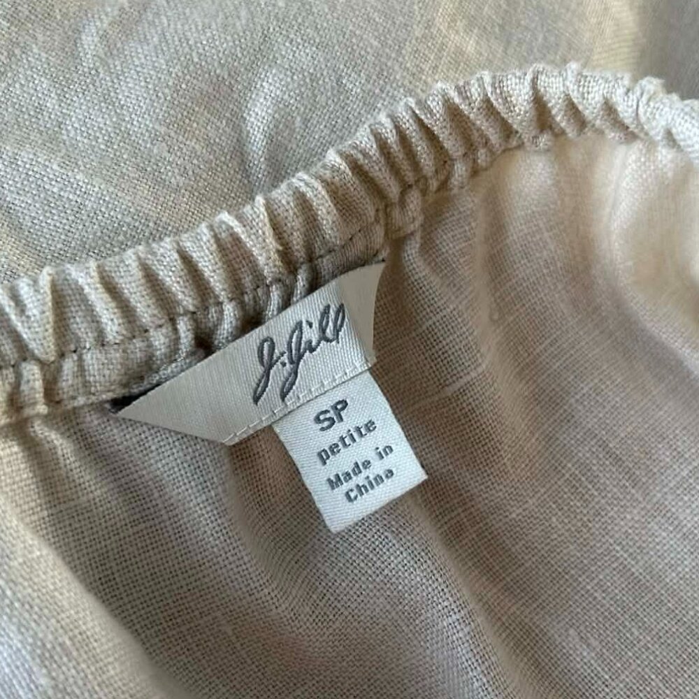 J.Jill Cream Pure Linen Botanical Print A-Line Midi Skirt w/ Sheer Hem – US SP - Picture 14 of 14